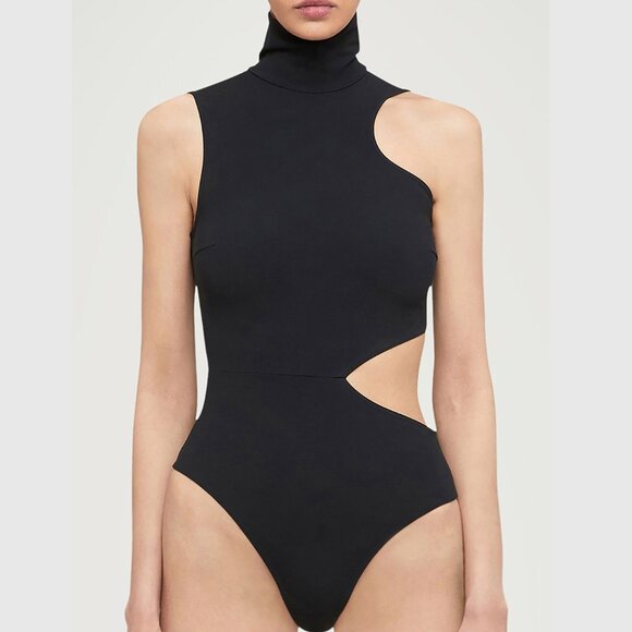 NIB Wolford Bodysuit - Warm Up Body Cut-Out Turtleneck in Black - Extra Small XS - Picture 1 of 13